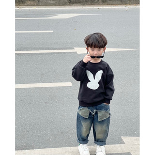 Áo hoodie cho bé Batala kids, áo nỉ bông trẻ em hoạ tiết thỏ siêu dày dặn và ấm áp từ 10-24kg NỈ THỎ ĐEN ĐỎ