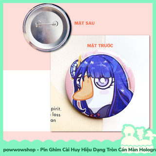 [Sẵn VN - Hỏa Tốc] Huy Hiệu Pin Ghim Dạng Tròn 58mm Cài Áo / Túi / Balo Màn Hologram Genshin Impact Cosplay Duck