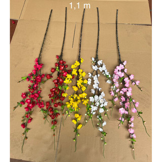 Cành Hoa Mai Đào Cổ 1m1 Thân Đốm Hoa Giống Thật - Hoa Giả Cao Cấp