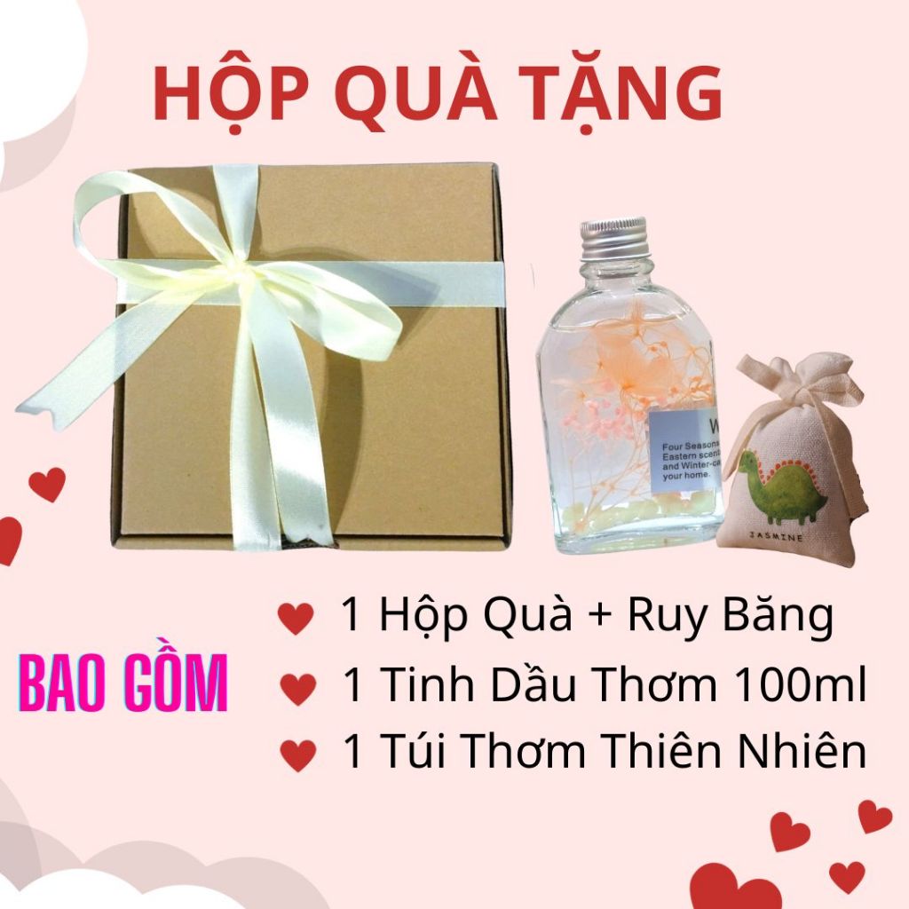 Hộp quà tặng Varomas Tinh Dầu Khuếch Tán Và TúiThơm, Giftbox Tặng Người Yêu Dịp Giáng Sinh - Noel, Valentine KT74