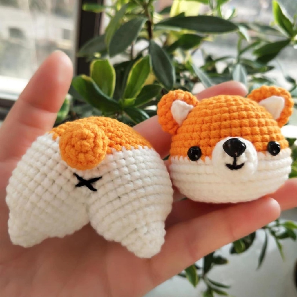 Móc khóa chó Corgi cute, Móc khóa len handmade dành cho cặp đôi, móc khóa  dễ thương Corgi quà tặng cho người ấy
