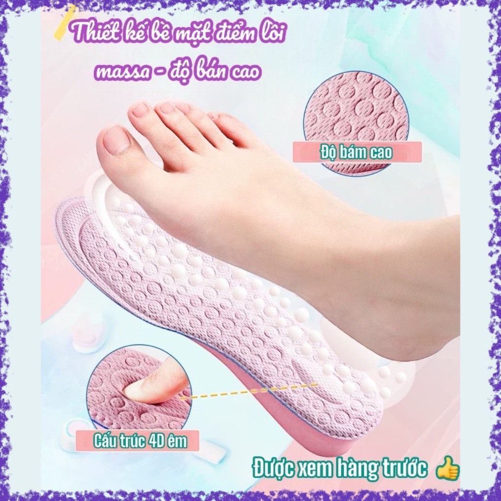 Cặp Lót Giày Tăng Chiều Cao cho nữ chất liệu Ê VA hồng  siêu nhẹ massa chân độ bám tốt, hút ẩm