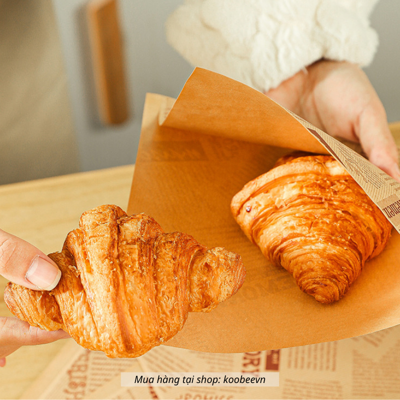 Giấy Gói Bánh Mì Sandwich Hamburger KALUS Chống Dính Chống Ẩm Chịu Nhiệt Gập Đôi Dán Cạnh Size 18x18cm (PKB50)