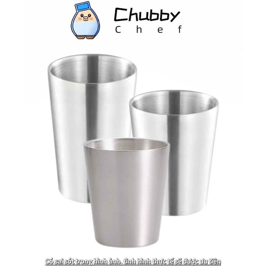Ly inox 2 lớp 300/350/450ml Chubby Chef chuyên dùng uống đá, đồ uống ...