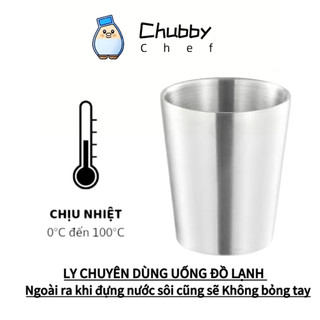 Ly inox 2 lớp 300/350/450ml Chubby Chef chuyên dùng uống đá, đồ uống lạnh Cafe, nhà hàng, cốc uống nước lạnh