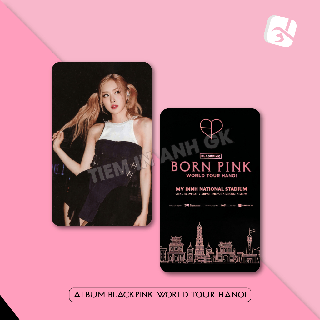 No Nascido Photocard BLACKPINK 55pcs/BOX KPOP トレカセット ハノイ tour World BORNPINK BLACKPINK Mundo Tour Rosa タレントカード