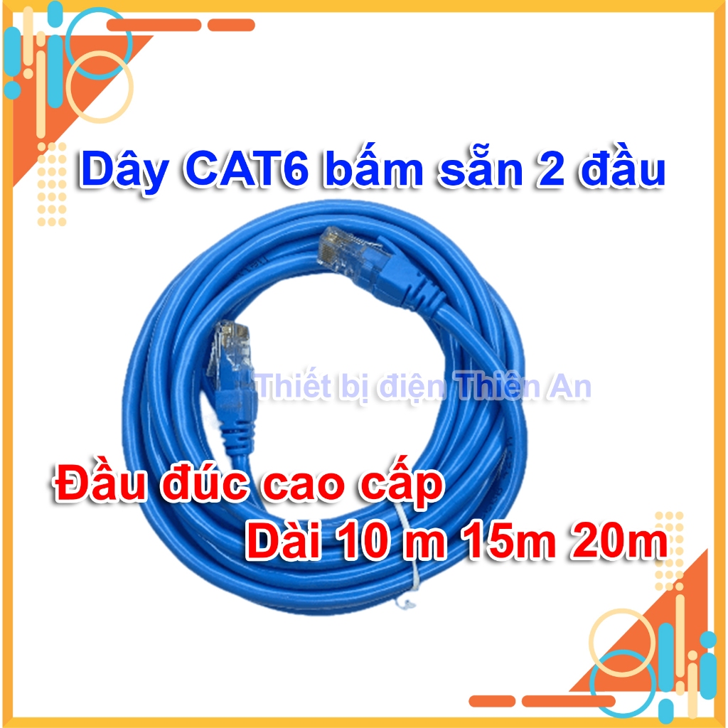 Dây cáp mạng LAN CAT6E bấm sẵn 2 đầu chuẩn RJ45 kết nối wifi internet ...