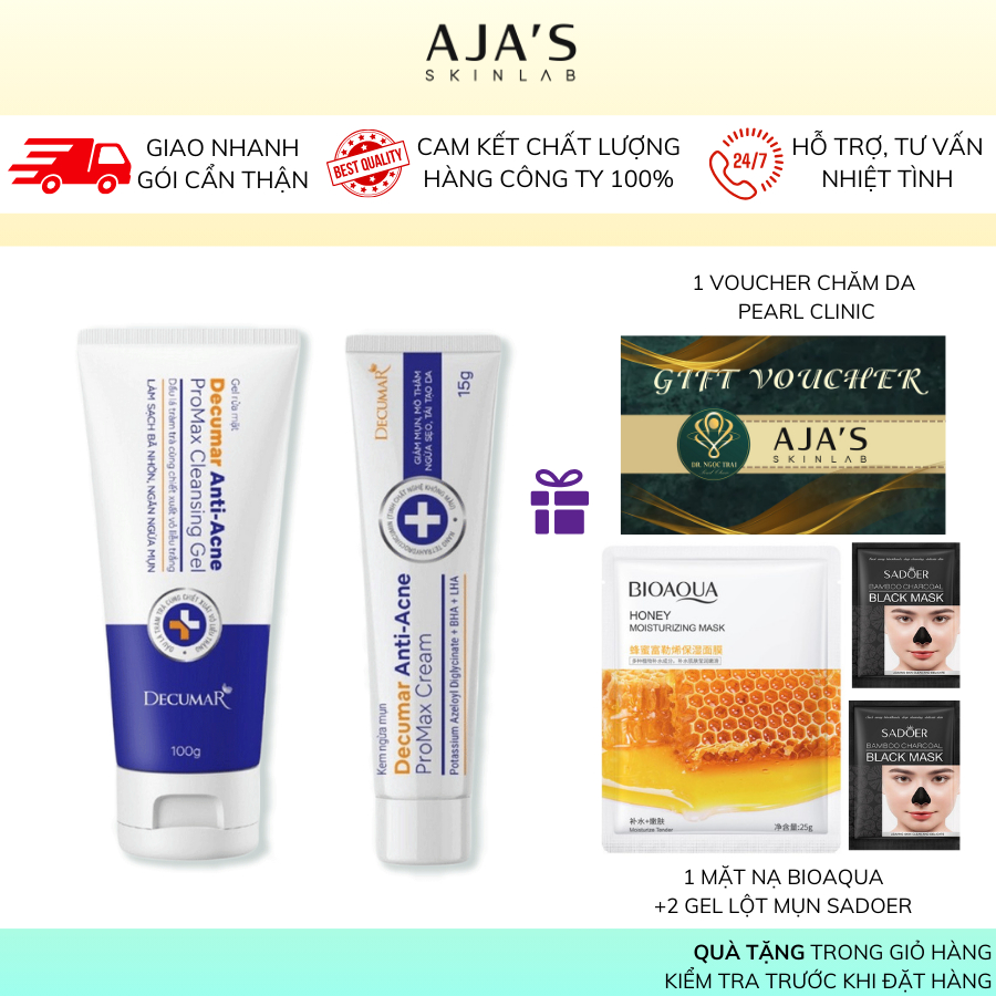 Combo làm sạch sâu, ngừa mụn, giảm thâm, sẹo Decumar ProMax Anti-Acne ...