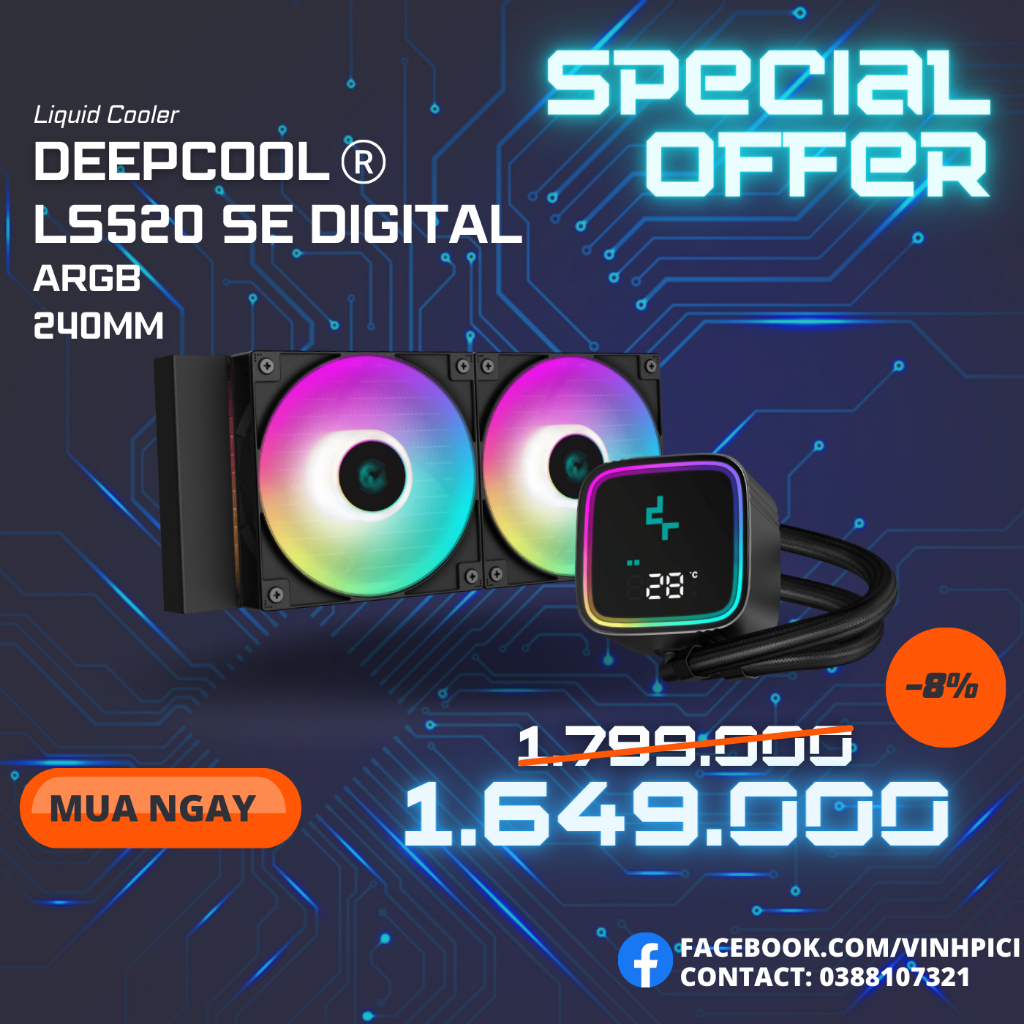 DeepCool LS720-SE-DIGITAL 360 Digital Edition All -in -one water