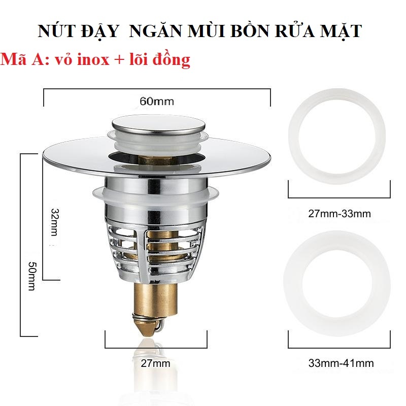 Nút chặn rác, nút nhấn xả nước bồn rửa mặt, ngăn mùi lọc rác | Shopee ...