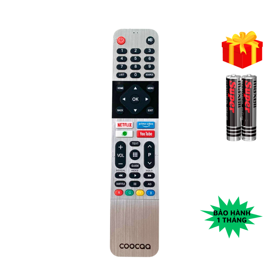 Remote điều khiển tivi COOCAA Mã 01, điều khiển TV COOCAA - Tặng kèm ...