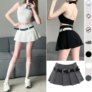 Chân váy xếp ly [ Hàng QC CAO CẤP] dài 35cm cạp cao cách điệu