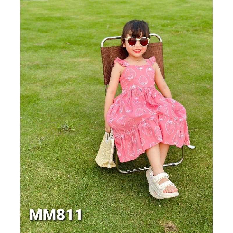Váy Đầm Smock CAO CẤP Sofia Candy Cánh Tiên Cho Bé Gái 1-10T 8-37kg Màu Hồng Dâu Tây Tím Chấm Bi Đuôi Cá Thô Cotton