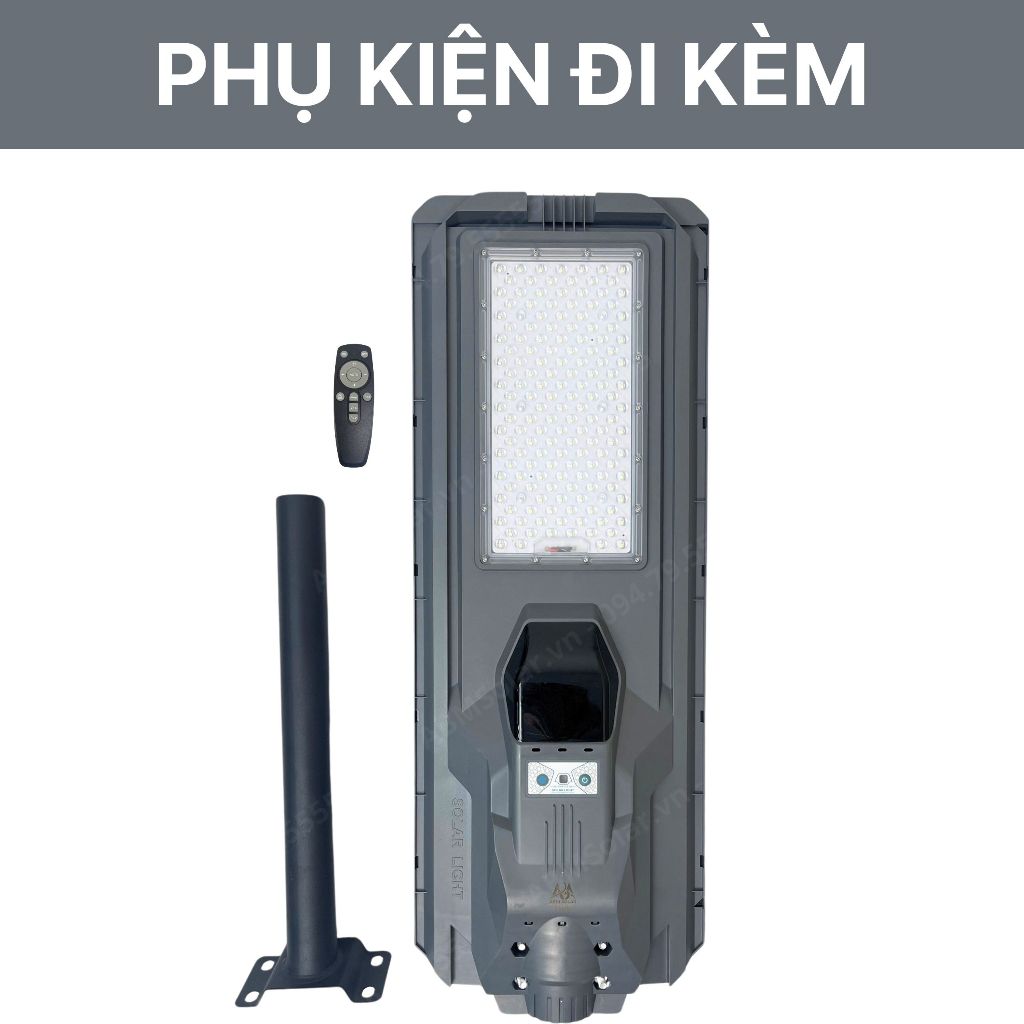 [1200W] Đèn Tấm Pin Liền Năng Lượng Mặt Trời ABM, Chiếu Sáng Ngoài Sân Đường Phố, Chất Liệu Nhựa ABS