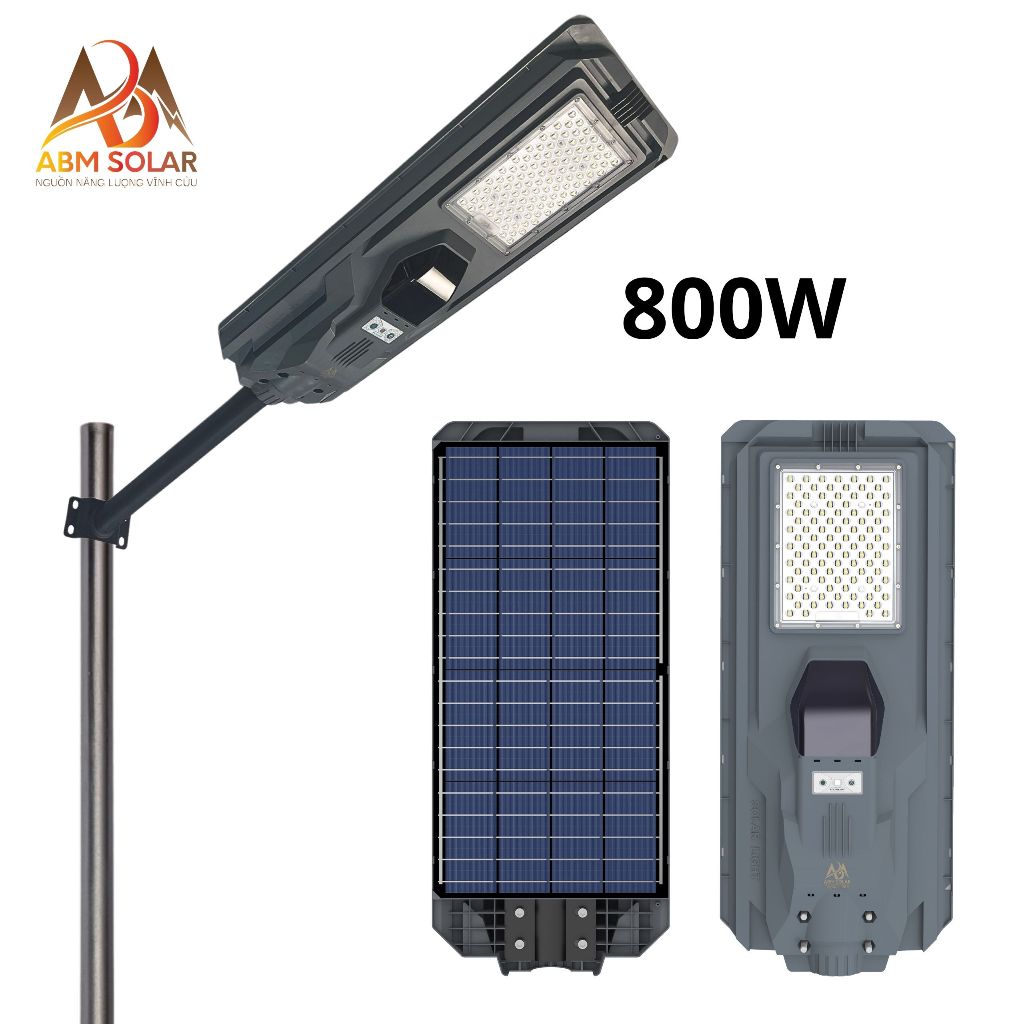 [1200W] Đèn Tấm Pin Liền Năng Lượng Mặt Trời ABM, Chiếu Sáng Ngoài Sân Đường Phố, Chất Liệu Nhựa ABS