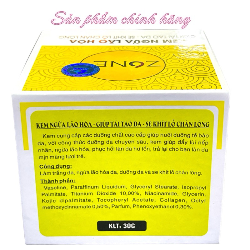 Kem ZONE Ngừa Lão Hoá Giúp Tái Tạo Se khít Lỗ Chân Lông 30gram