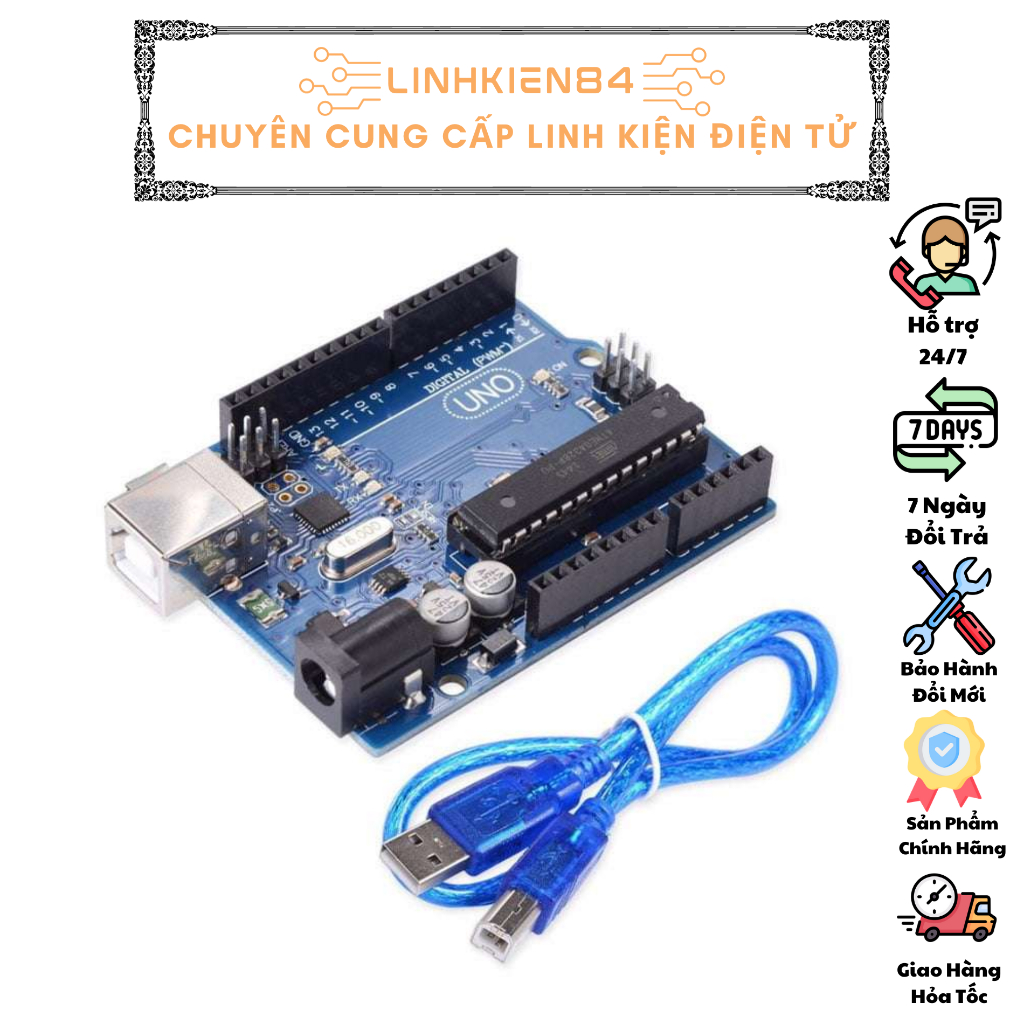 [ CÓ SHIP HỎA TỐC ] KIT Arduino UNO R3 16U2 ( Tặng kèm cáp nạp ...