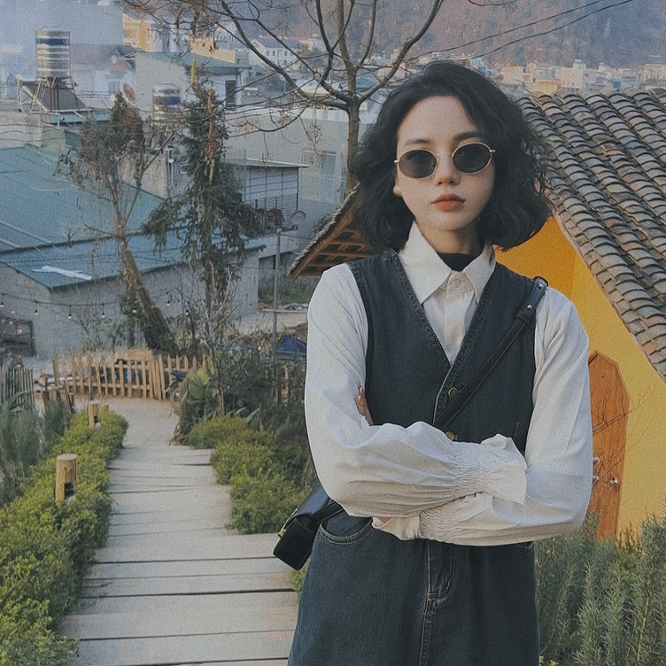 Kính râm thời trang tròn  kính chụp áo dài Tết thầy bói tin hin Camcamvintage phong cách Ulzzang Hàn Quốc Horizon