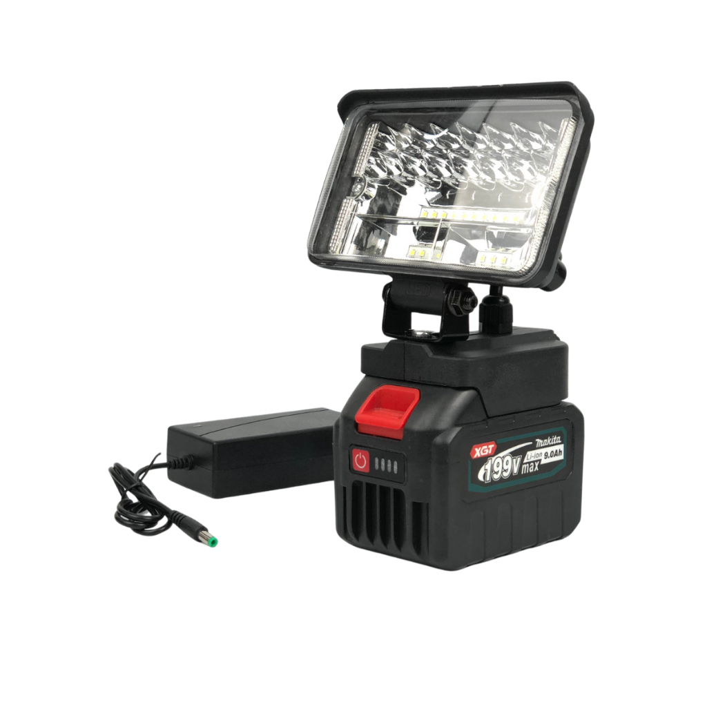 Đèn pin led 30 bóng dùng pin Makita chân pin phổ thông 4cm thiết kế bi cầu chiếu xa