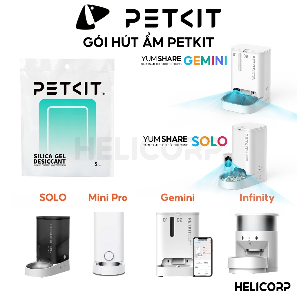 Ảnh Combo 5 Gói Hút Ẩm Dùng Cho Máy Nhả Hạt, Máy Cho Mèo Ăn Tự Động Petkit - HeLiCorp 3