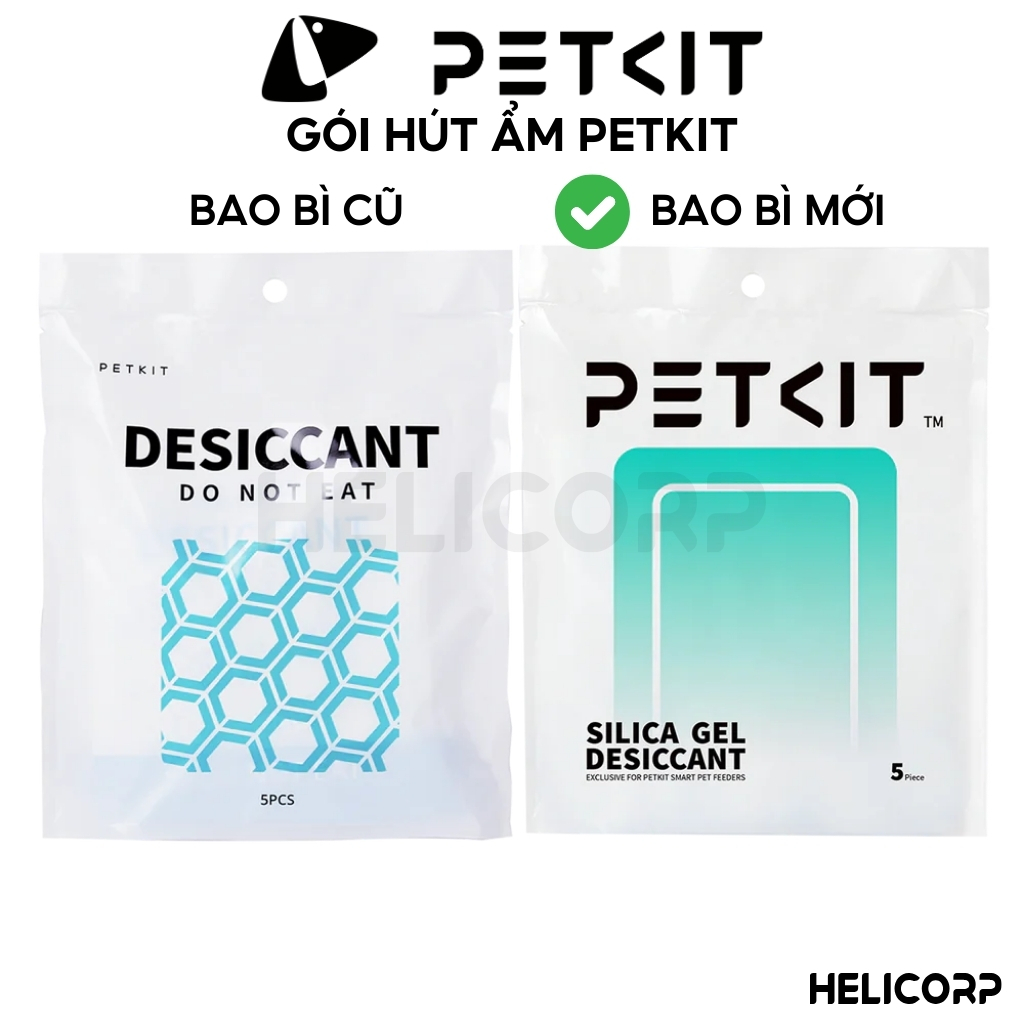 Ảnh Combo 5 Gói Hút Ẩm Dùng Cho Máy Nhả Hạt, Máy Cho Mèo Ăn Tự Động Petkit - HeLiCorp 2