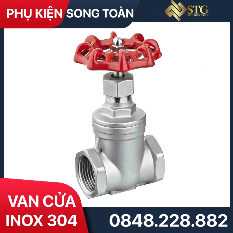 Van Cửa Inox 304, Van Khoá Cổng Inox 304 Tay Vặn 360 độ Phi 21 27 34 ...