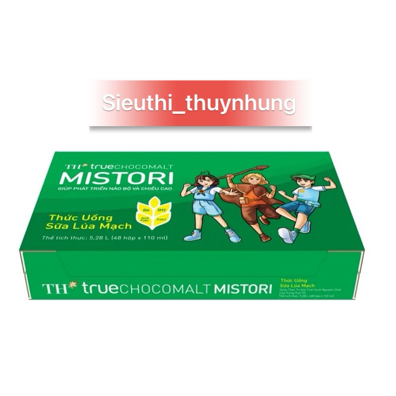 Thùng 48 hộp x 110ml thức uống Sữa lúa mạch TH True Chocomalt Mistori ...