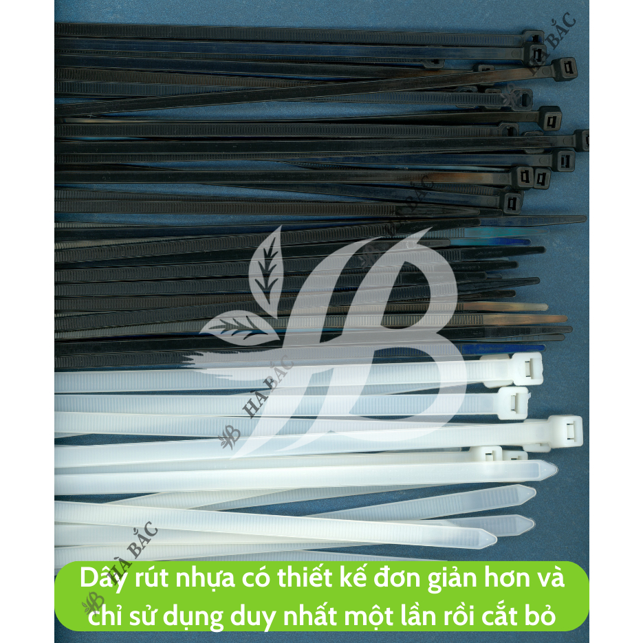 Dây Rút Nhựa trắng nhiều kích thước (40 sợi) - dây thít nhựa cố định cành, cột giàn làm vườn