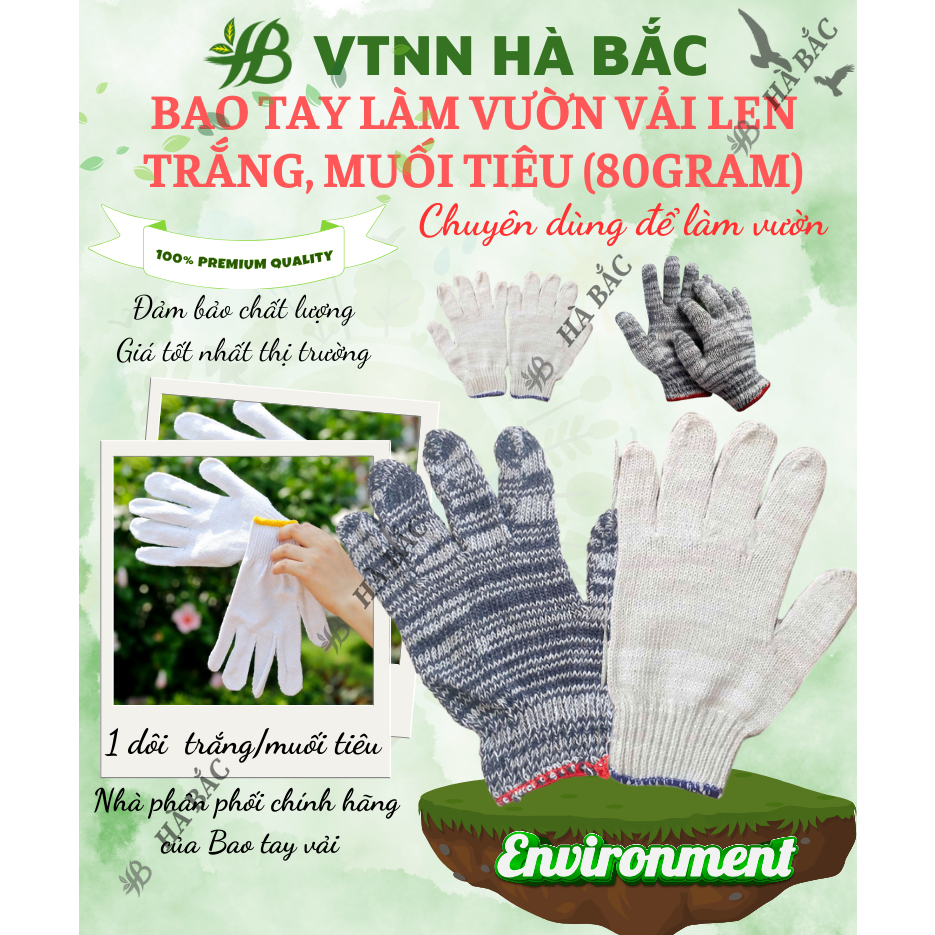 Bao Tay Vải Làm Vườn Len Trắng, Muối tiêu nhiều công dụng, rẻ, bền, đẹp – Giá tốt nhất thị trường