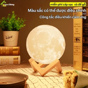 Đèn mặt trăng 3d cảm ứng LUMERA decor phòng nhiều kích cỡ, đèn tạo không gian lãng mạn, sang trọng