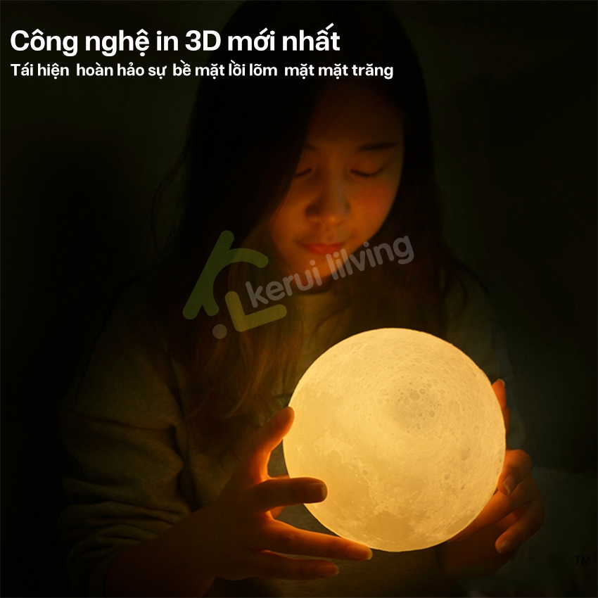 Đèn mặt trăng 3d cảm ứng LUMERA decor phòng nhiều kích cỡ, đèn tạo không gian lãng mạn, sang trọng