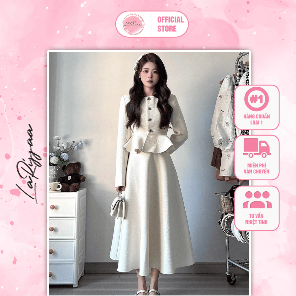 (Chuẩn Loại 1 Ảnh mẫu) Set Váy Dài Tay LaRissaa - Set Váy Nữ Tiểu Thư ...