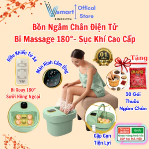 Chậu Ngâm Chân Massage Đa Năng, Bồn Ngâm Chân Massage Hồng Ngoại Cao Cấp Có Sục Khí, Tự Động Làm Nóng Giảm Đau Hiệu Quả