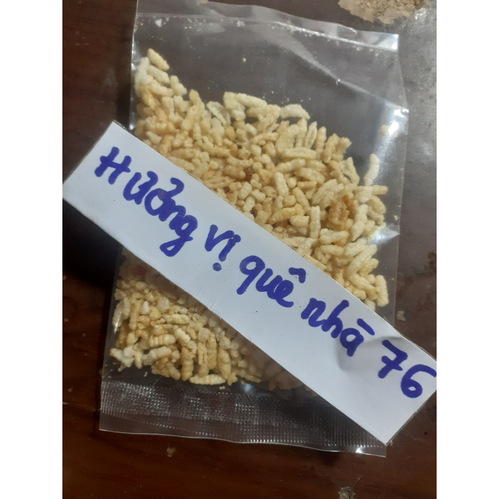 Cơm Rang hay Cốm Rang Món Ăn Vặt tuổi thơ (cốm) rang mắm ớt tỏi, Mặn Mặn