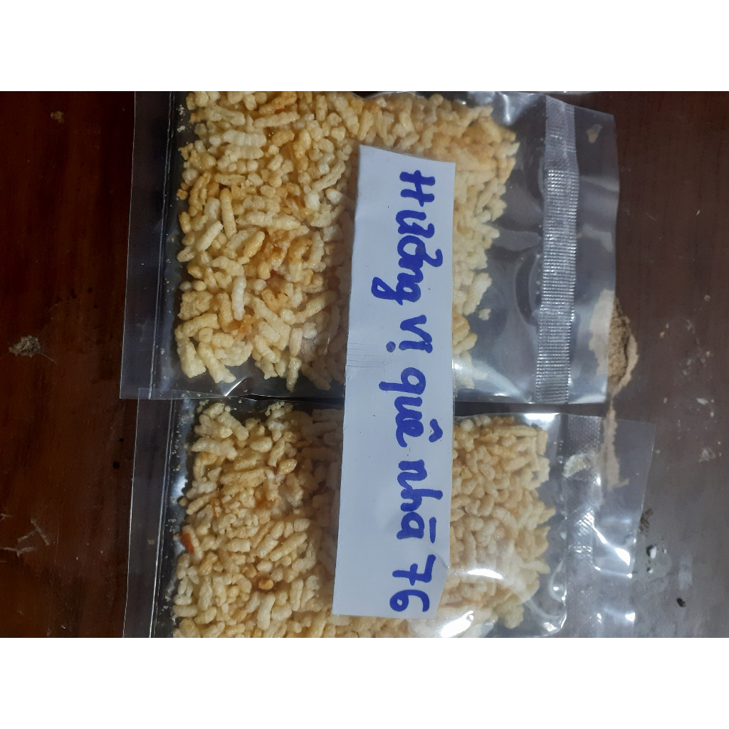 Cơm Rang hay Cốm Rang Món Ăn Vặt tuổi thơ (cốm) rang mắm ớt tỏi, Mặn Mặn