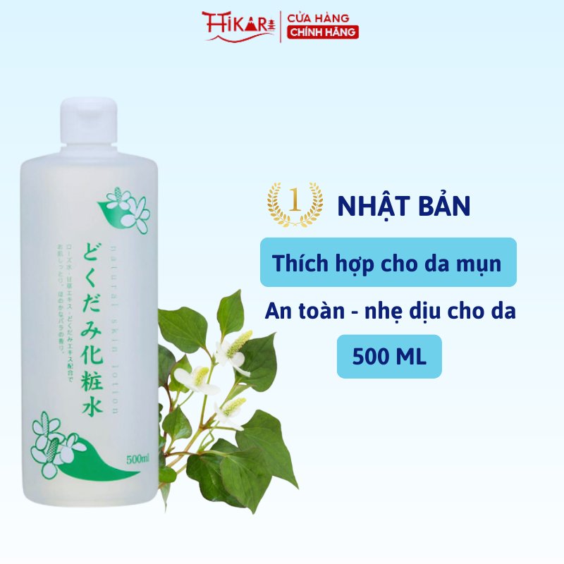 Ảnh Nước hoa hồng diếp cá Toner tía tô Chinoshio Dokudami Natural Skin Lotion 500ml 1