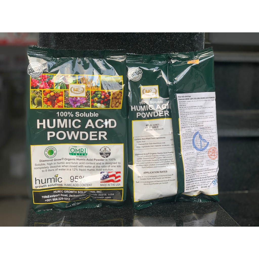 Phân hữu cơ Humic Mỹ Acid Powder 95% Gói 1kg (Phân Bón Kích Rễ Humic ...
