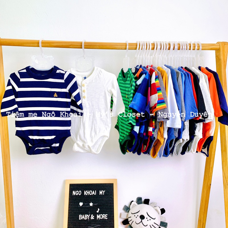 [MD68] ❤️ 6-12/12-18m❤️ body suit/ áo liền thân dài tay xuất xịn cho bé trai NGÔ KHOAI MỲ