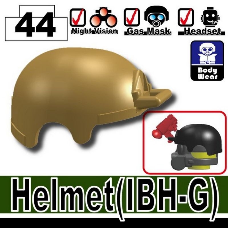 Phụ kiện Minifigcat - Dark Tan-2_Helmet(IBH-G) | Shopee Việt Nam