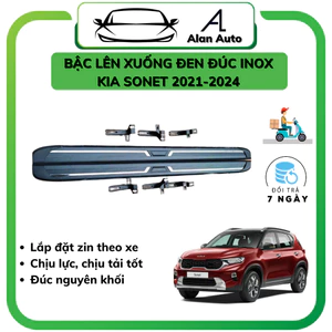 Bậc lên xuống xe Kia Sonet 2021-2023, mẫu đen đúc, Bậc bước chân mẫu chỉ gương cao cấp