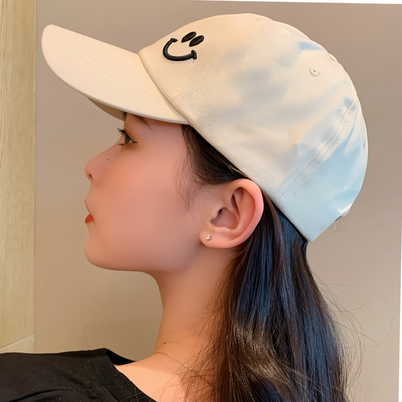 Mũ lưỡi trai nón bucket nam nữ thêu mặt cười T 987