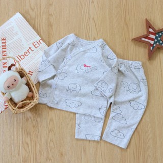 Bộ sơ sinh cúc chéo bé trai Bunny chất thun cotton size 3-10kg
