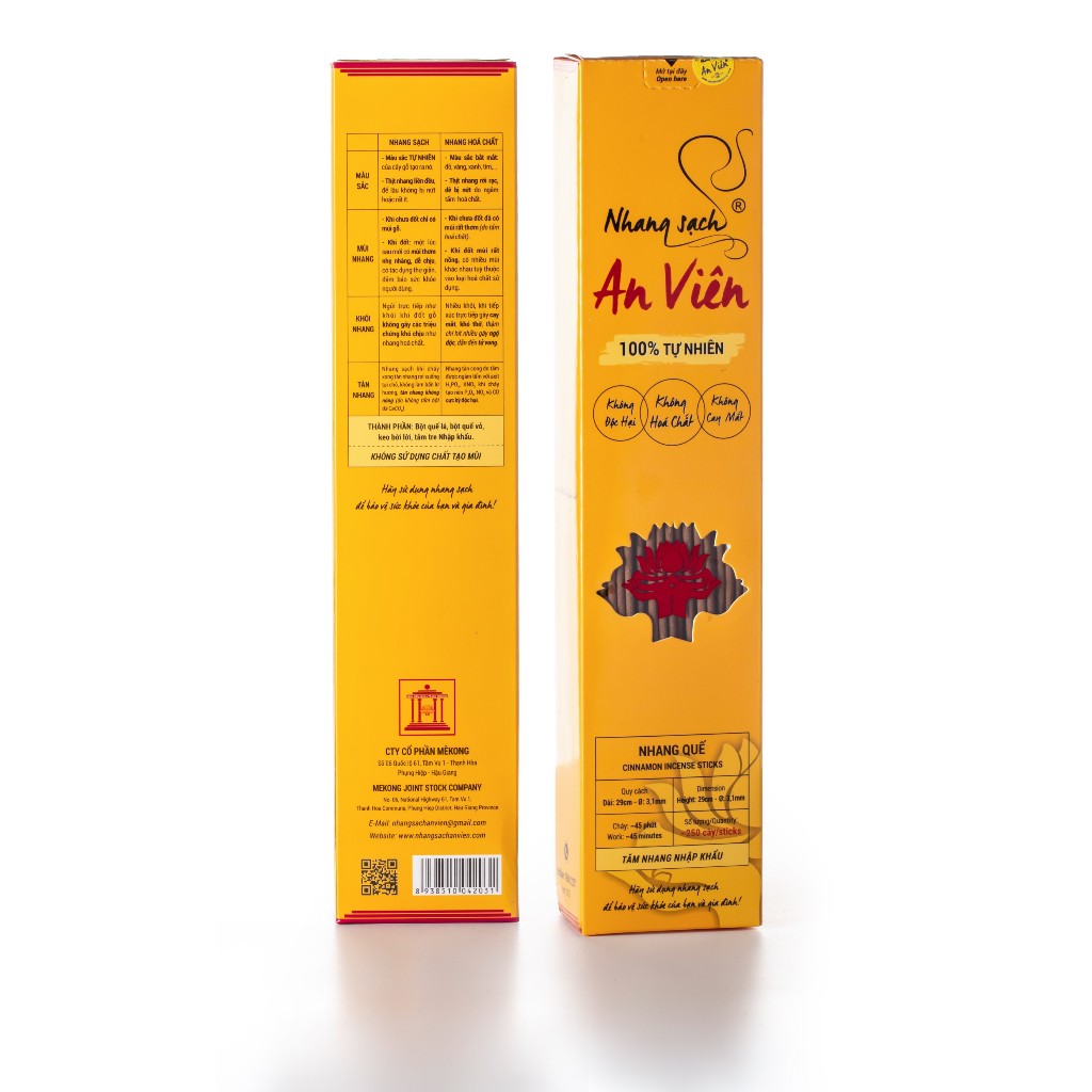 Nhang quế An Viên 3 tấc hộp 250 (Q3H250)