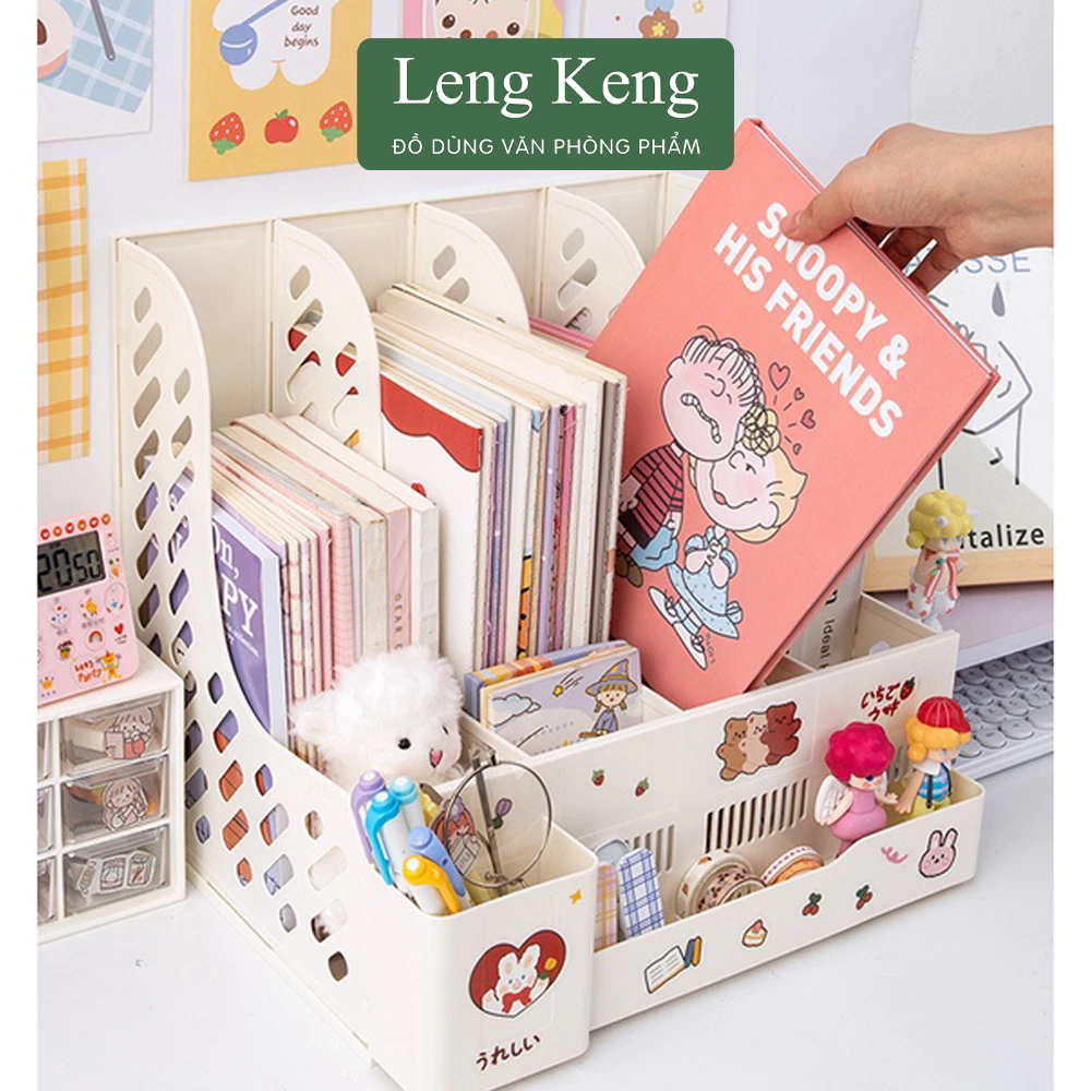 Khay đựng tài liệu Leng Keng kệ đựng tài liệu văn phòng A4 4 ngăn để bàn lưu trữ sách vở văn phòng p