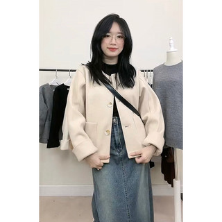 Áo khoác dạ Forgirl dạ ép hai túi dáng lửng tay gập dày dặn T042 xám