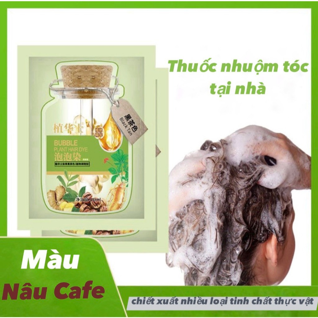 [GIÁ HỜI] Thuốc Nhuộm Tóc Hộp 10 gói, Dầu Gội Phủ Màu Thảo Dược Chiết Xuất Nhiều Tinh Chất Thực Vật Bền Màu