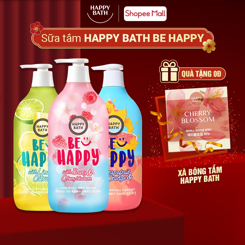 Sữa tắm cấp ẩm, dưỡng trắng Happy Bath Be Happy Body Wash 900g Shopee