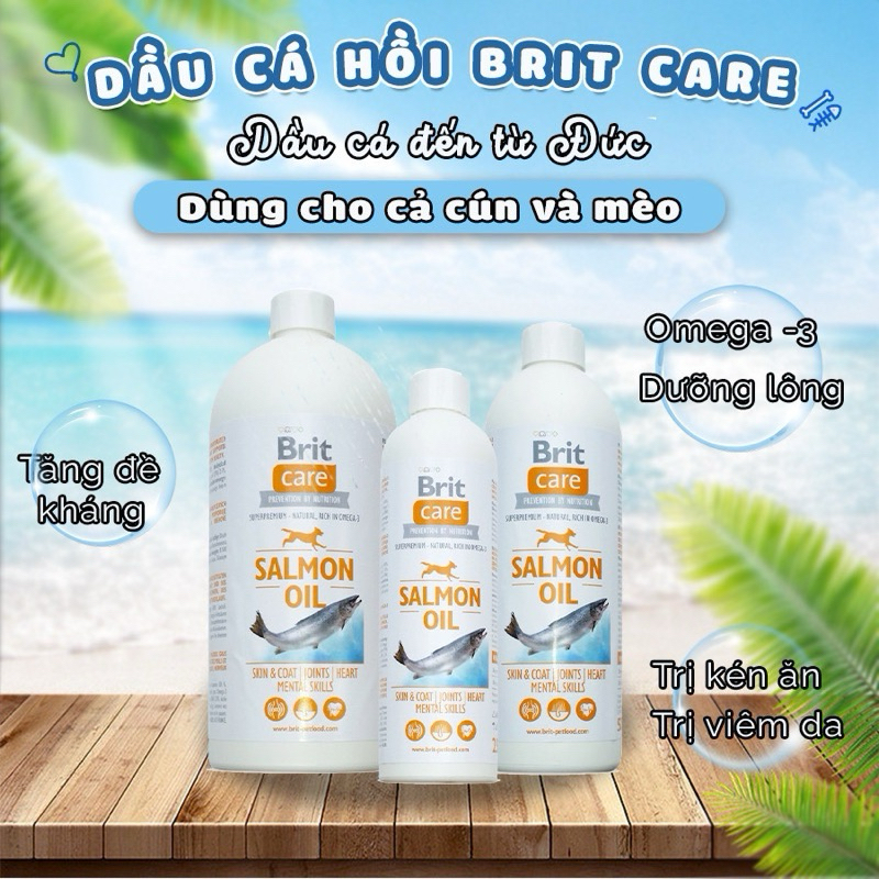 Chai chiết 100ml DẦU CÁ HỒI DƯỠNG LÔNG VÀ TĂNG ĐỀ KHÁNG CHO CHÓ MÈO PET CARE NHẬP ĐỨC