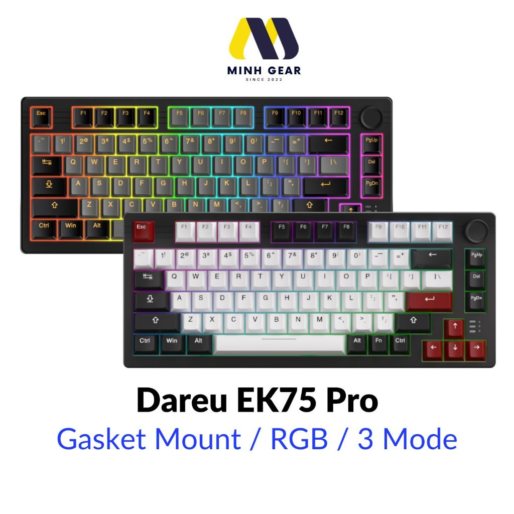 Bàn phím cơ DAREU EK75 / EK75 PRO (3 Mode, Gasket Mount, Led RGB ...