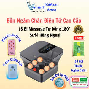 Bồn Ngâm Chân Massage Hồng Ngoại Cao Cấp, Chậu Ngâm Chân Con Lăn Sục Khí Massage Thư Giãn, Dụng Cụ Massage Chân Gấp Gọn